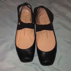Jessica Simpson Leather upper flats.